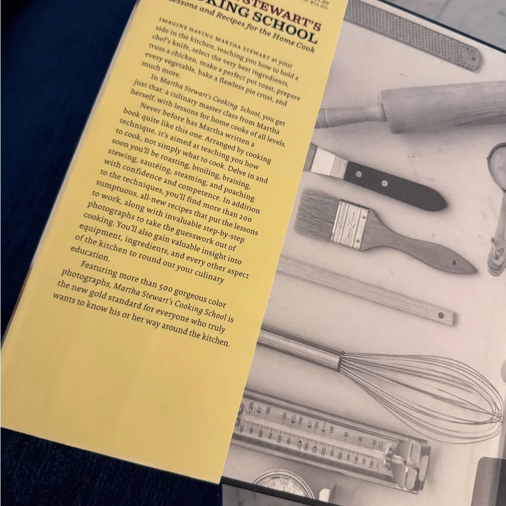 Martha Stewart’s cooking school book. Like new